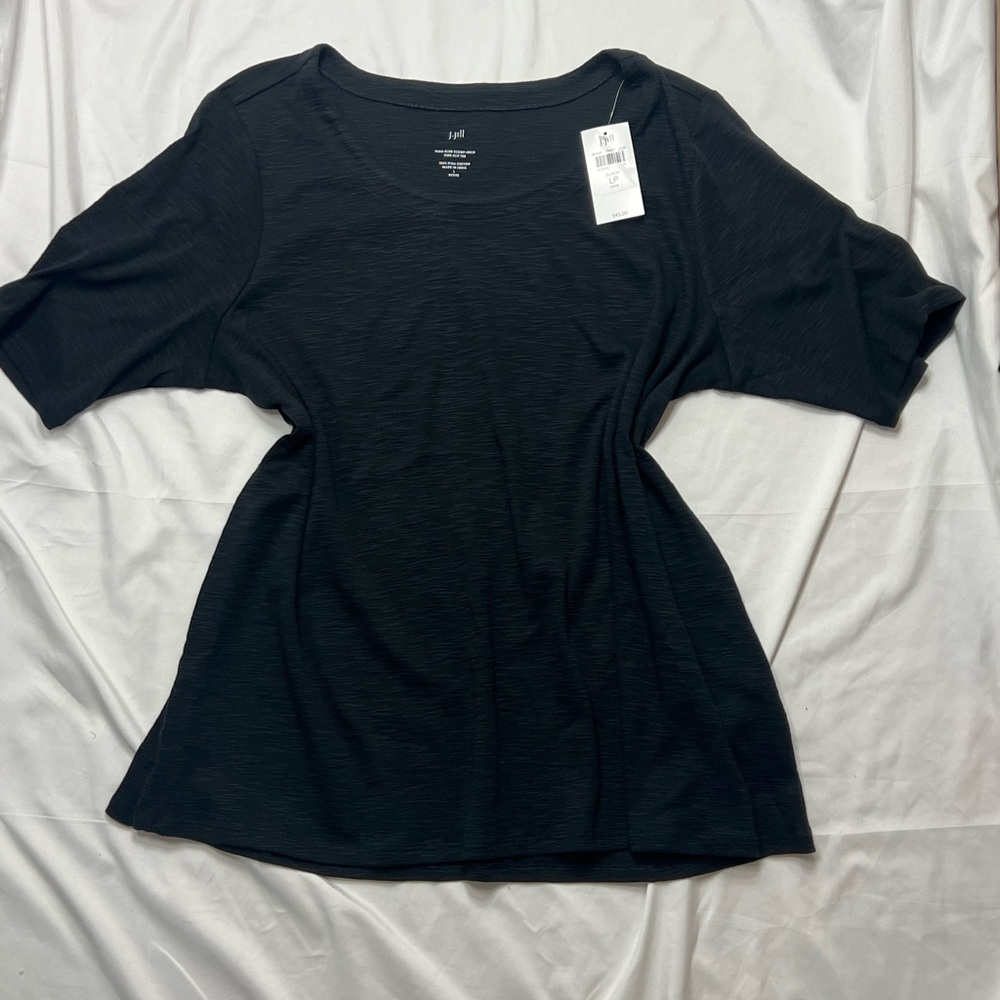 J. Jill Black Scoop-Neck Short Sleeve Tee